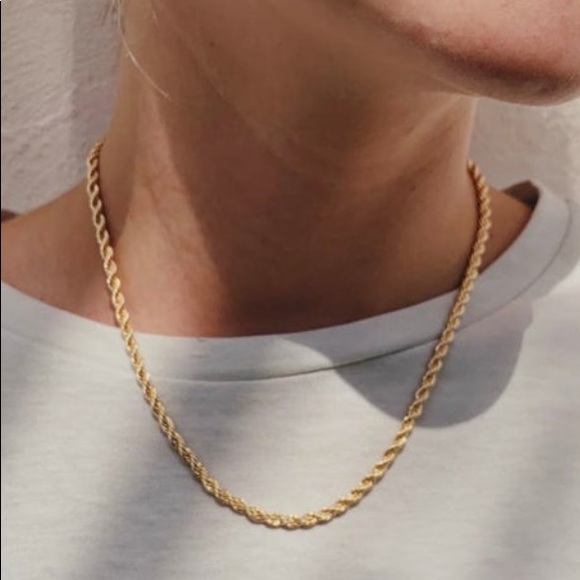 3mm Twist Rope Chain Neck Gold Rope 